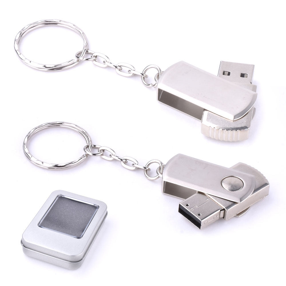 64 GB Döner Kapaklı Metal Anahtarlık USB Bellek